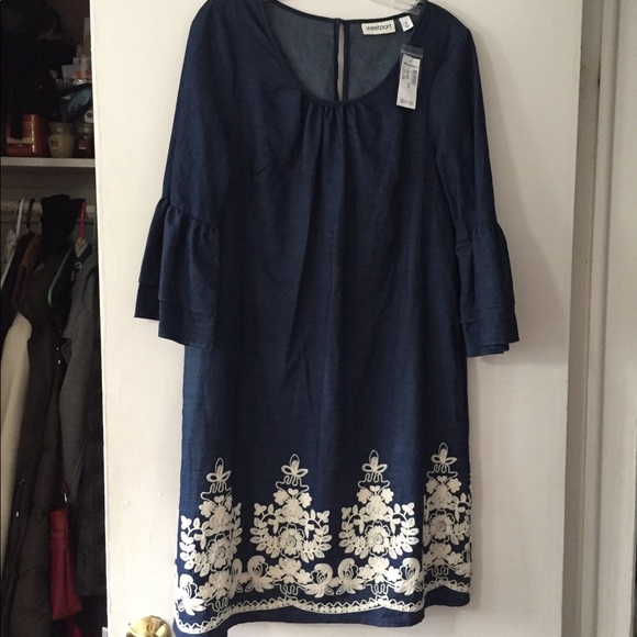 Dress Barn Dresses & Skirts - Brand new blue with white stitching dress!